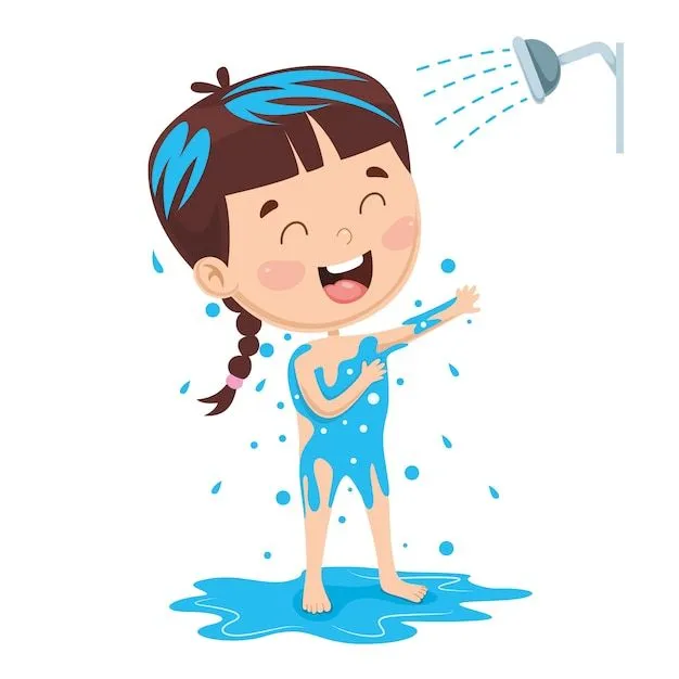 Ilustración de niño bañándose | Vector Premium