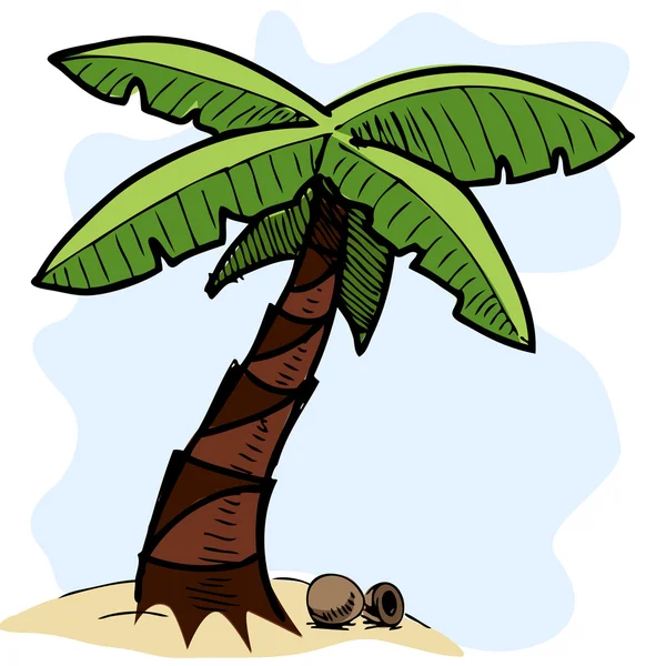 Ilustración de palmeras tropicales árbol colorido dibujo — Vector ... Ilustración de palmeras tropicales árbol colorido dibujo — Vector ...