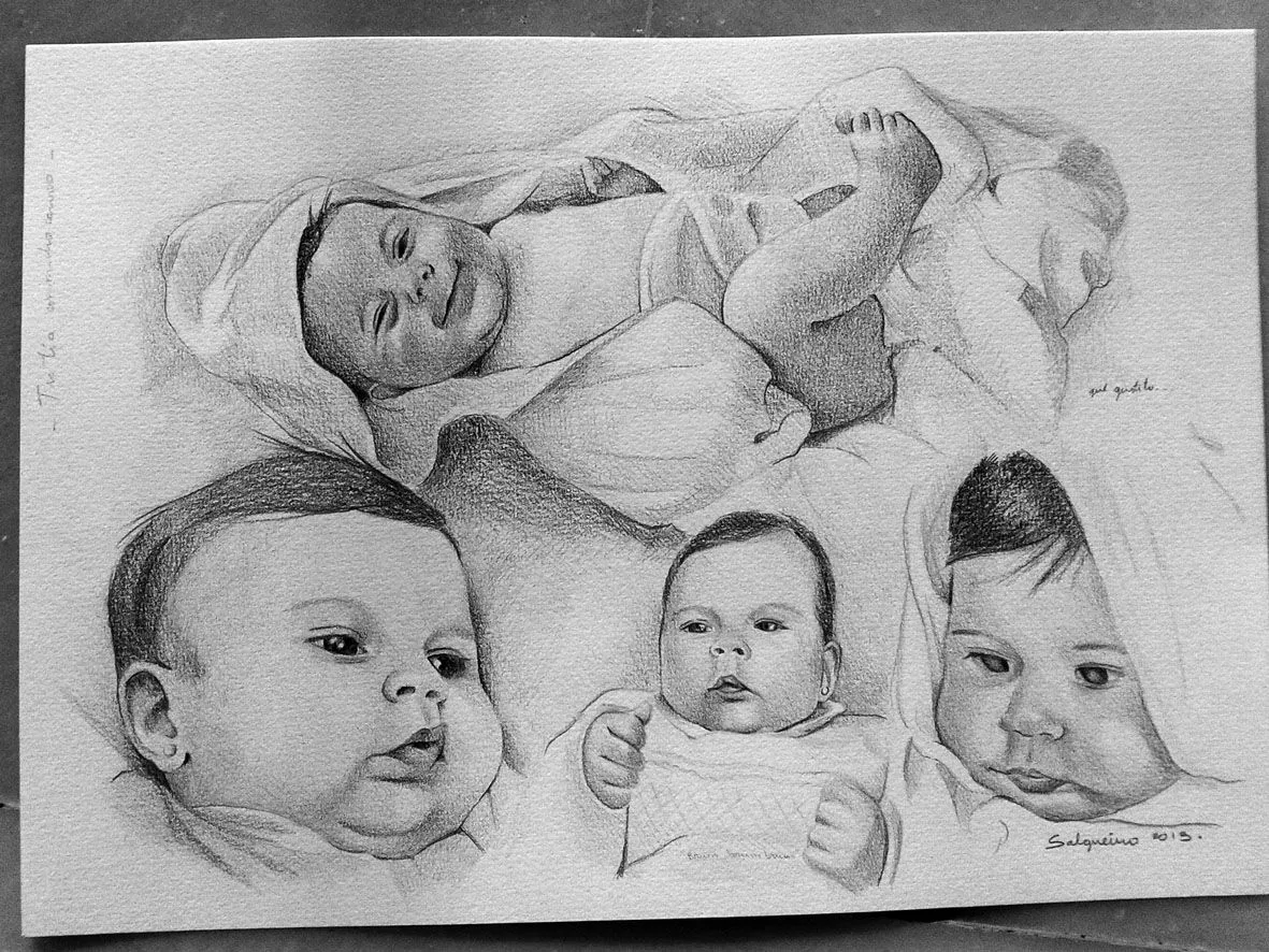 Ilustración y Pintura María José Salgueiro: 46. Retrato de bebé a ... Ilustración y Pintura María José Salgueiro: 46. Retrato de bebé a ...