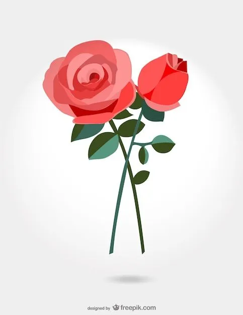Ilustración con dos rosas rojas | Descargar Vectores gratis