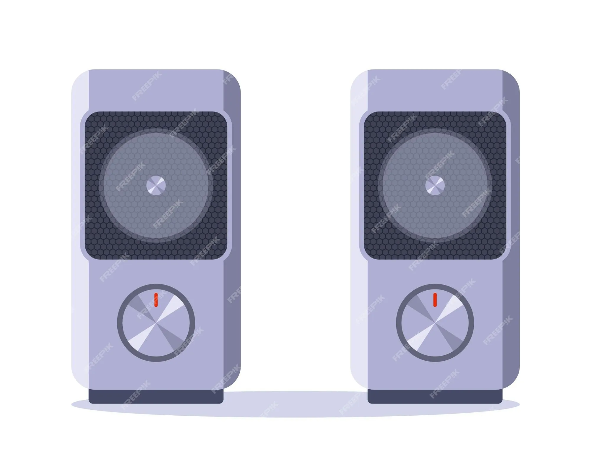 Ilustración de vector plano de altavoces de computadora de música gris | Vector Premium Ilustración de vector plano de altavoces de computadora de música gris | Vector Premium
