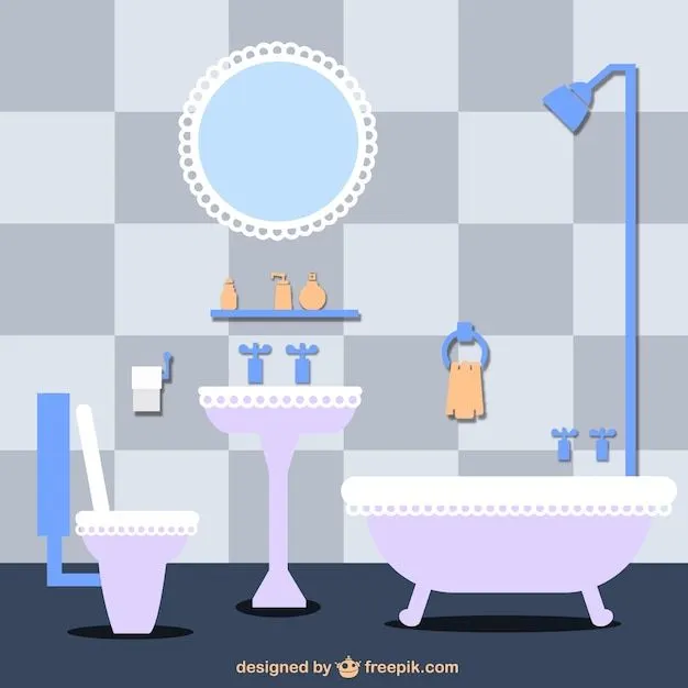 Ilustración vectorial de cuarto de baño | Descargar Vectores gratis Ilustración vectorial de cuarto de baño | Descargar Vectores gratis