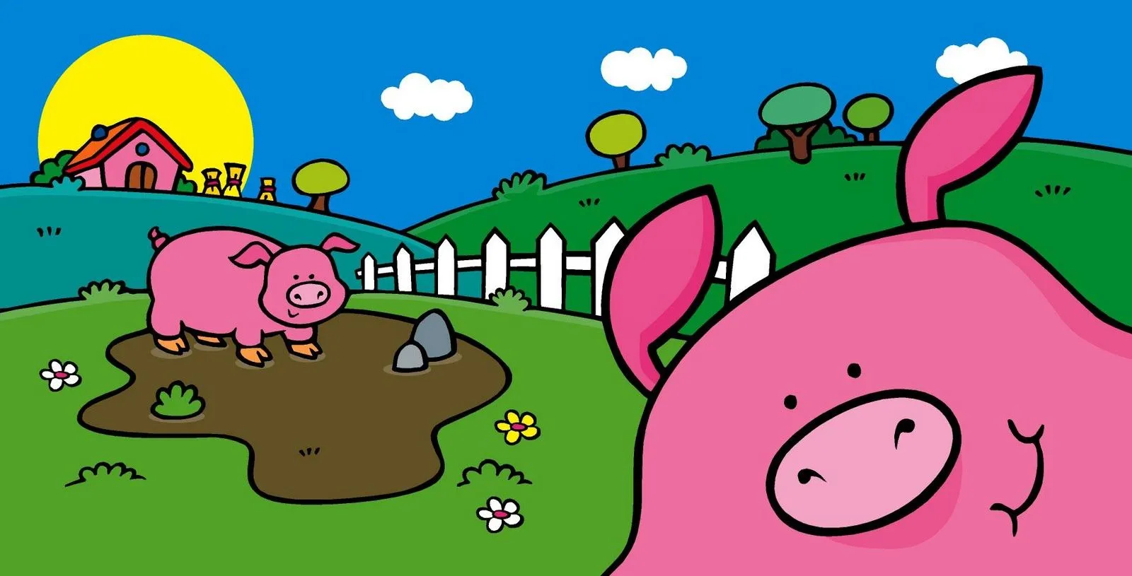 Ilustraciones para compartir: Chanchitos en su charca Ilustraciones para compartir: Chanchitos en su charca