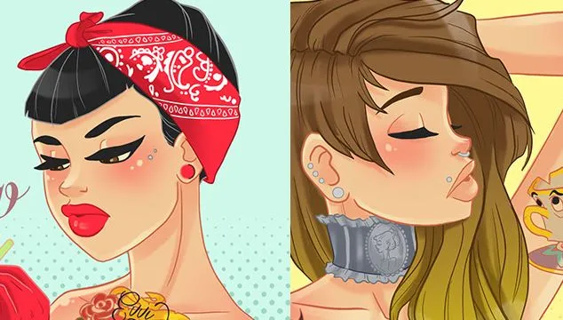 Ilustraciones que muestran el lado más rebelde de las princesas de ... Ilustraciones que muestran el lado más rebelde de las princesas de ...