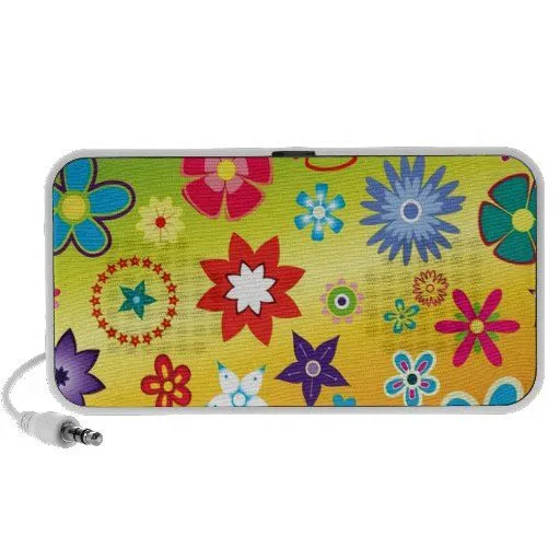 imagem flores variadas em fundo colorido PC speakers | Zazzle