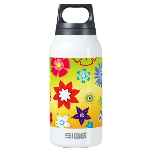 imagem flores variadas em fundo colorido 10 oz insulated SIGG ...