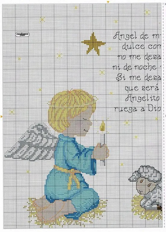 angel de la guarda punto de cruz | Aprender manualidades es ... angel de la guarda punto de cruz | Aprender manualidades es ...