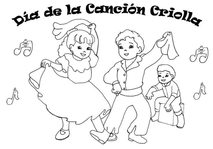 imagen de la cancion criolla para colorear , alguien sabe - Brainly.lat