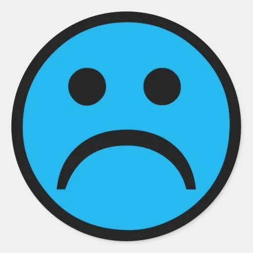 Cara triste pegatina de Zazzle.