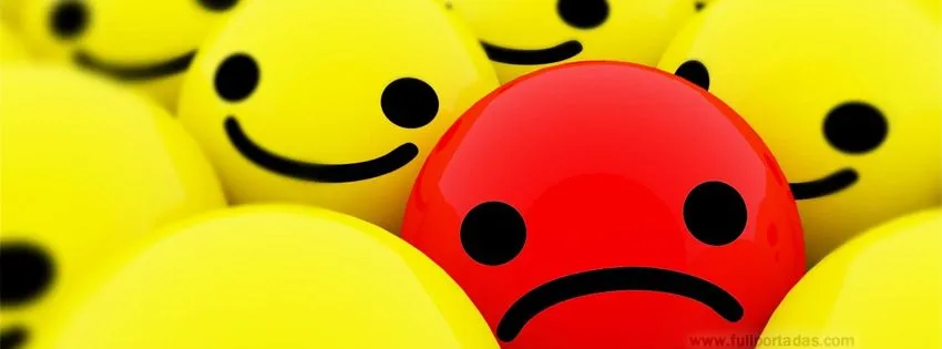 Portada para facebook de Cara triste entre felices Portada para facebook de Cara triste entre felices