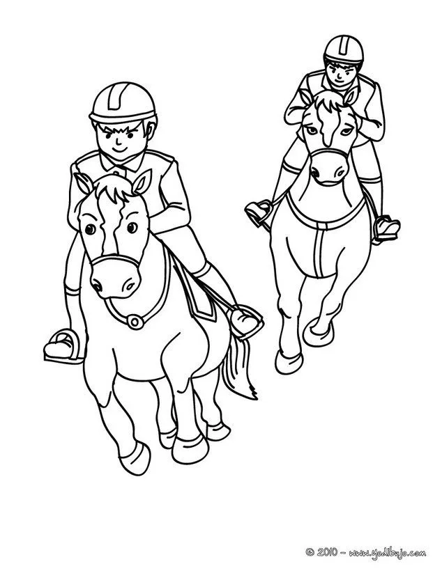 Dibujos de CARRERAS DE CABALLOS para colorear, caballos al galope ...