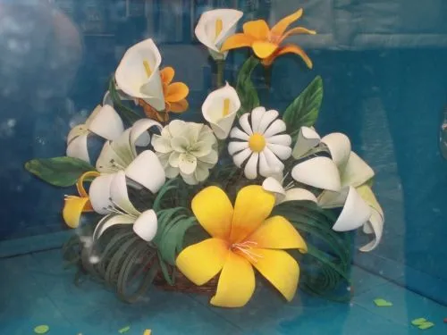 Ramos de flores de goma eva - Imagui