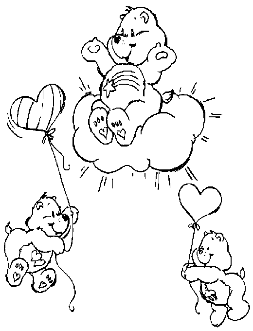 Imagen para colorear Osos de peluche con corazones de globos ... Imagen para colorear Osos de peluche con corazones de globos ...