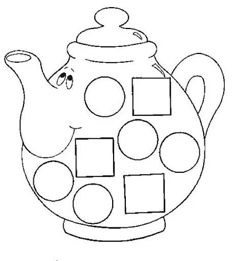 Imagen para colorear PAISAJE CON figuras geometricas - Imagui