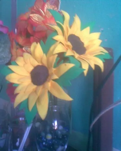 Imagen flores en foami - grupos.