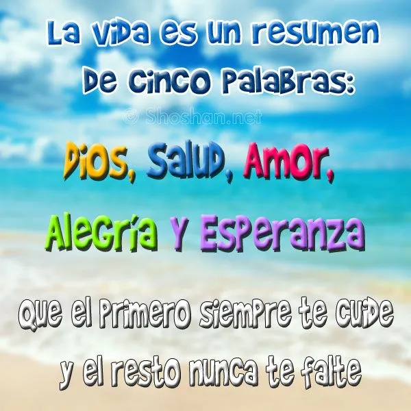 Imágen con frases Cristianas. La vida es un resumen de cinco ... Imágen con frases Cristianas. La vida es un resumen de cinco ...