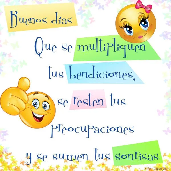 Imagen gratis para desear Buenos días con sonrisas y bendiciones
