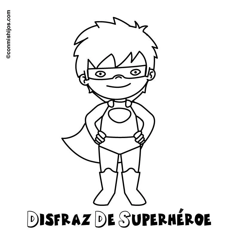 Imagen gratis para pintar de disfraz de superhéroe Imagen gratis para pintar de disfraz de superhéroe
