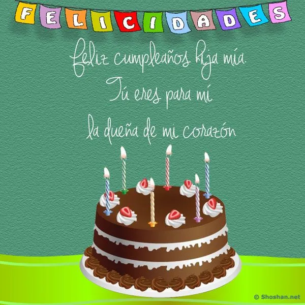 Imagen gratis de saludo de cumpleaños de Mamá a hija