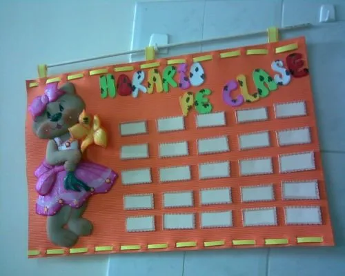 Moldes de horario de clases en foami - Imagui Moldes de horario de clases en foami - Imagui