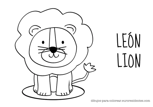 Dibujos para Colorear: León infantil para colorear