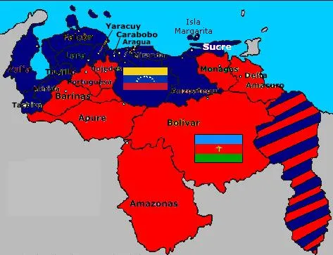 Imagen - Mapa de las dos Venezuela.jpg - Historia Alternativa