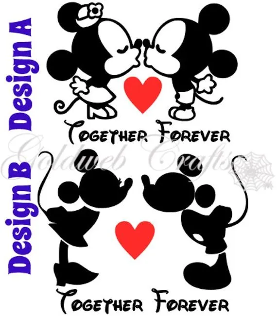 Kissing Minnie and Mickey Inspired Vinyl Car por GoldWebDesign