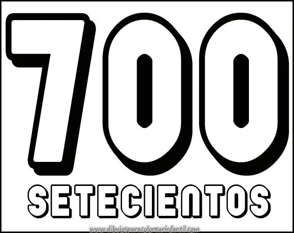 Números para Imprimir y Colorear: 600,700,800,900,1000 ~ Dibujos ...