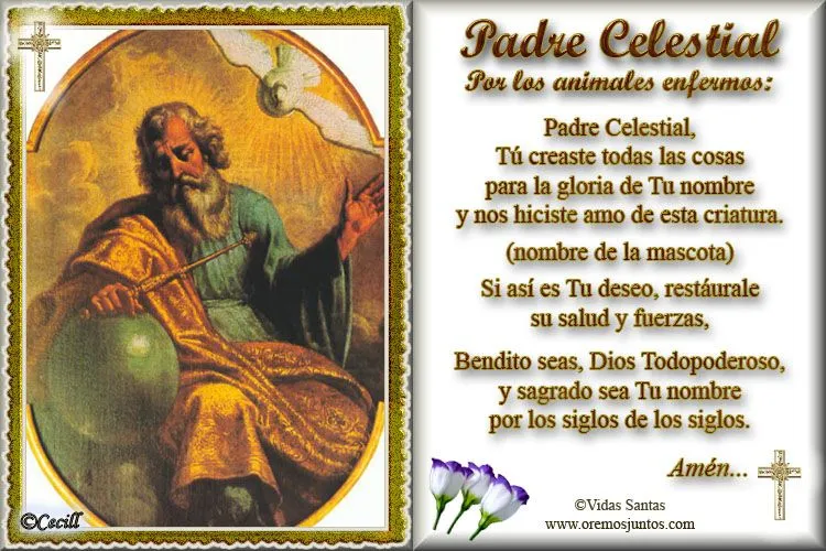 Vidas Santas: Estampita y Oración al Padre Celestial, por los ...