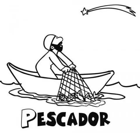 Imagen de un pescador mirando a la Estrella de Oriente Imagen de un pescador mirando a la Estrella de Oriente
