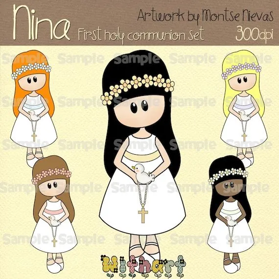 Primera imagen prediseñada muñecas 0386 comunión Nina por Withart Primera imagen prediseñada muñecas 0386 comunión Nina por Withart