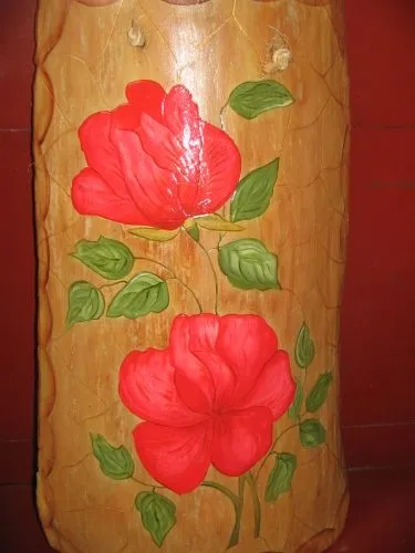 Imagen rosas pintadas en teja - grupos.