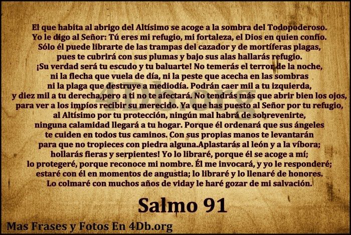 Salmo 91 Dios Es Bueno Amor Frases De Reflexiones Quote