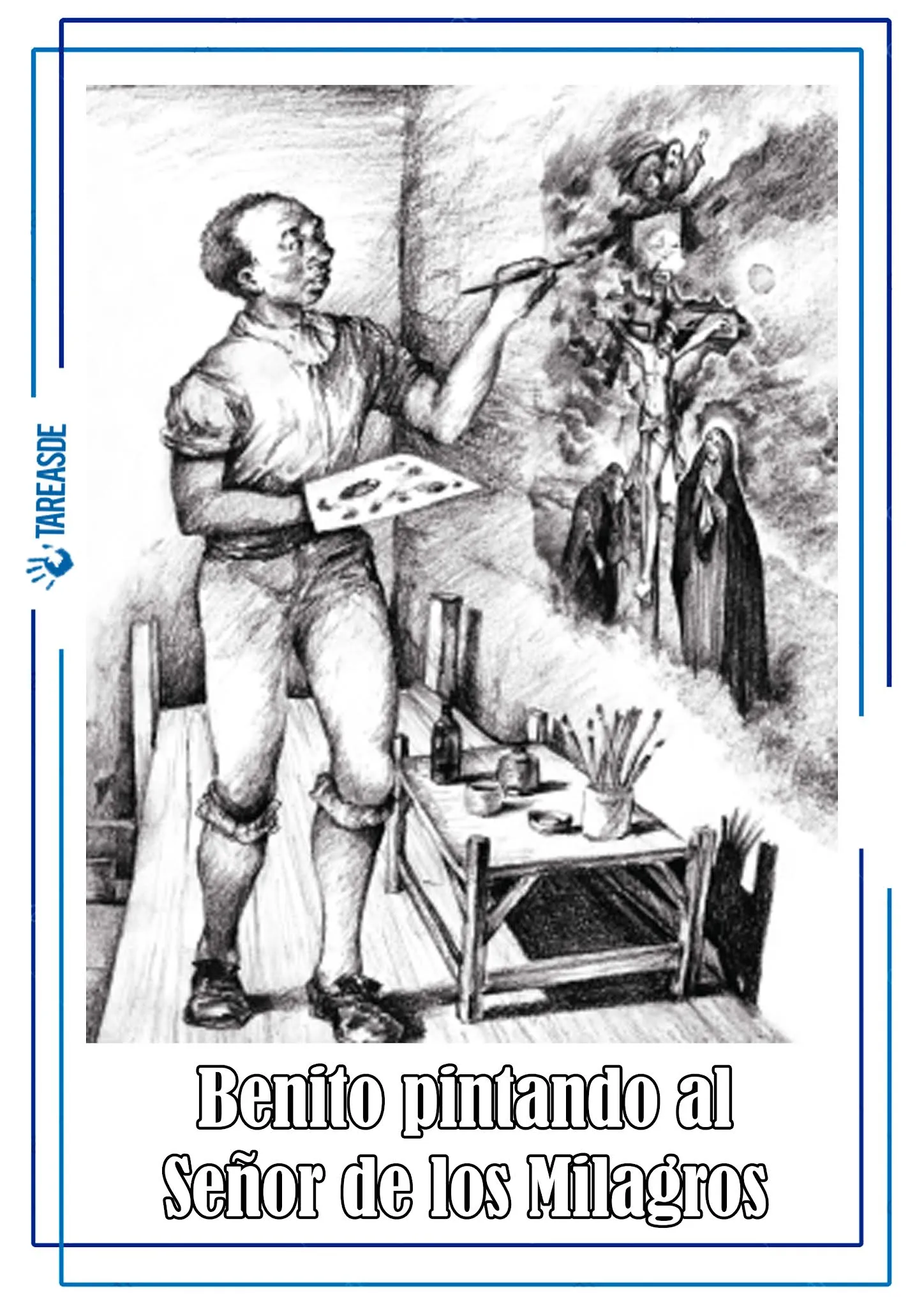Imagen del señor de los milagros para colorear e imprimir Imagen del señor de los milagros para colorear e imprimir