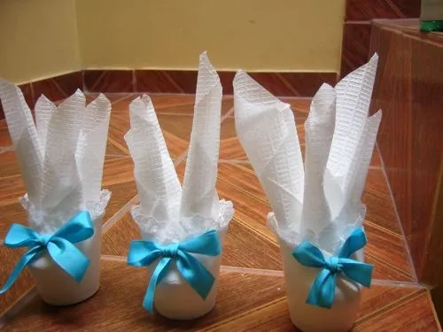 Como hacer un servilletero para baby shower - Imagui