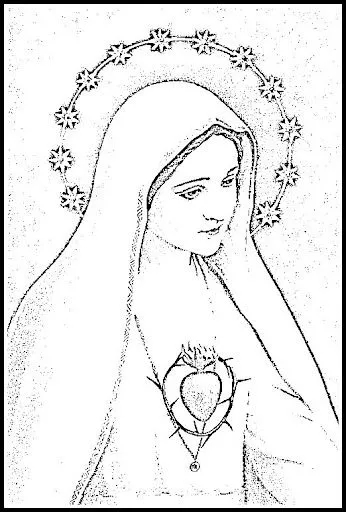 Imagen de la virgen de fatima para colorear - Imagui