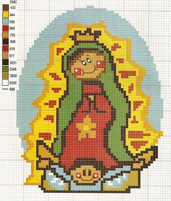 Imagen para bordar de la Virgen de Guadalupe - Imagui