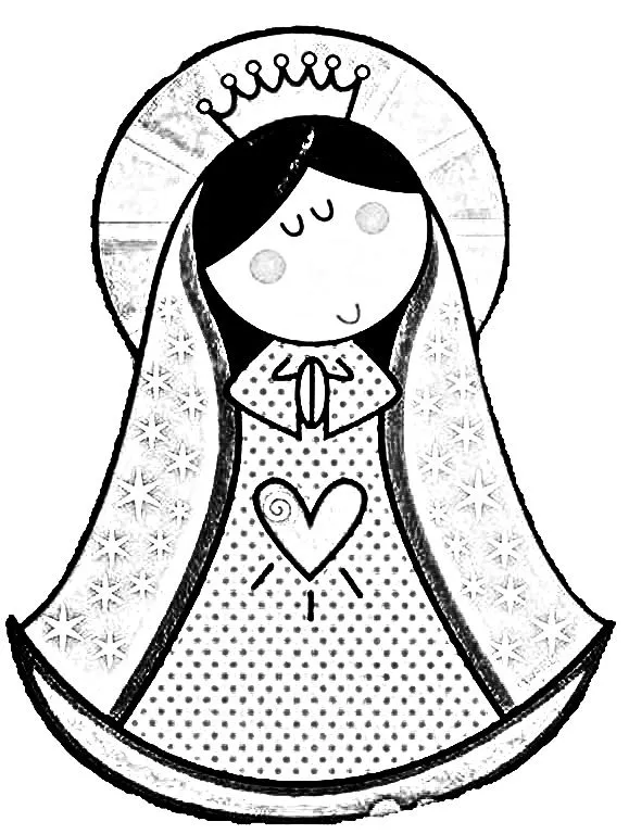 Imagenes de la virgen plis para colorear - Imagui