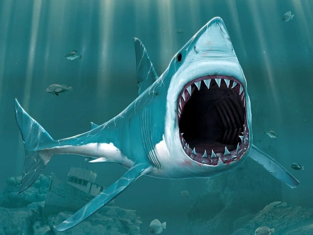 Imágenes 3D: Tiburón hambriento