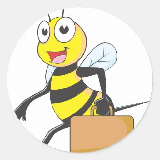 El dibujo animado lindo de la abeja lleva al agreg pegatinas ...
