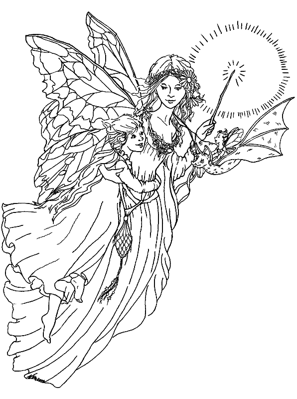 Dibujos para colorear de Hadas, hado, ninfas, Plantillas para ...