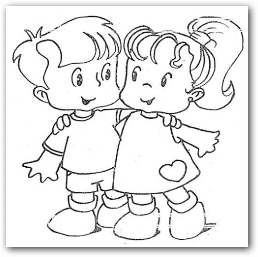 Imágenes de amistad para colorear | Dibujos para Colorear Imágenes de amistad para colorear | Dibujos para Colorear