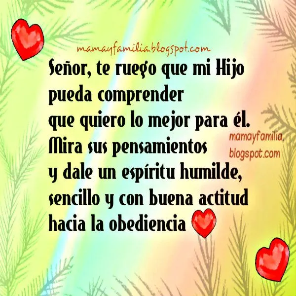 Oración para Pedir que mi Hijo sea Obediente - Mamá y Familia Oración para Pedir que mi Hijo sea Obediente - Mamá y Familia