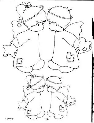 Angelitos para colorear