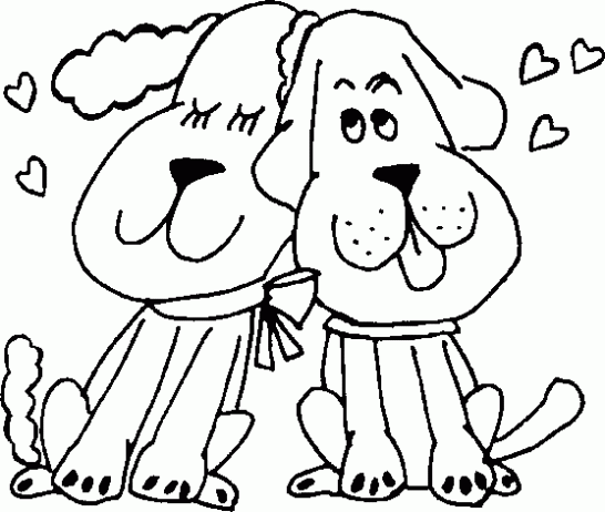 DIBUJOS DEL DIA DE SAN VALENTIN para colorear de perritos - Imagui