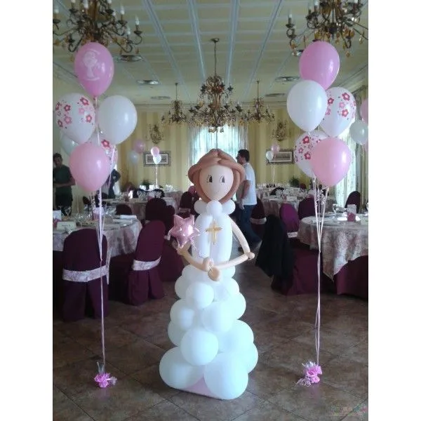 Arreglos de globos para primera comunión de niña - Imagui