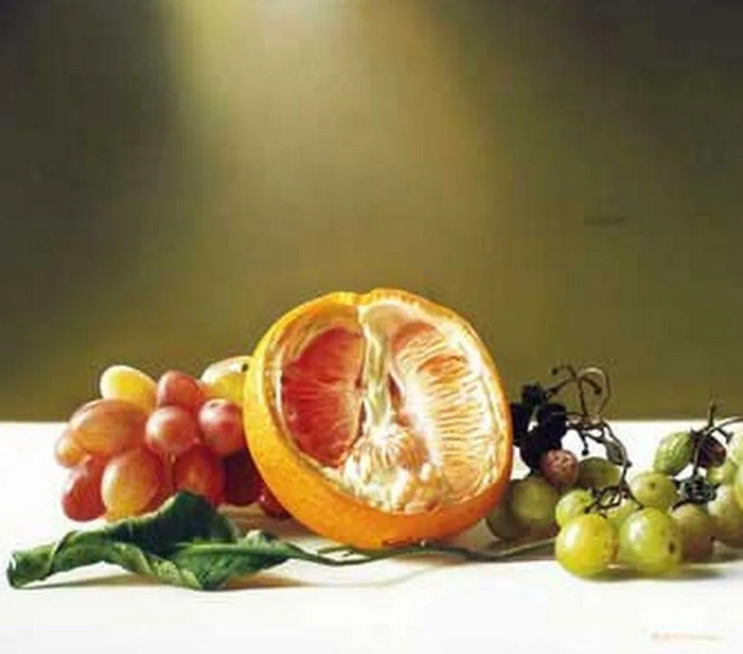 Paisajes y Bodegones al Óleo: Bodegones con frutas en ramas