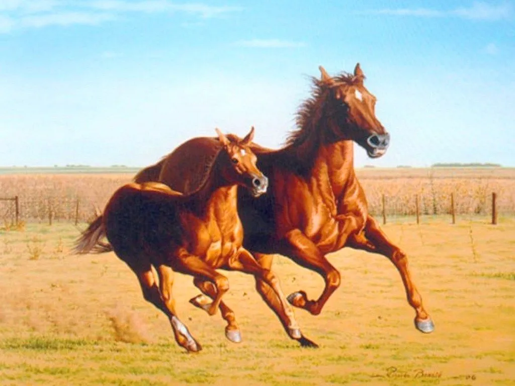 Paisajes y Bodegones: PAISAJES CON CABALLOS Paisajes y Bodegones: PAISAJES CON CABALLOS