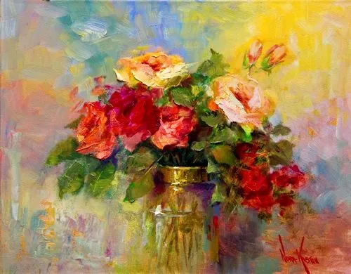 Imágenes Arte Pinturas: FLORES ROJAS OLEO