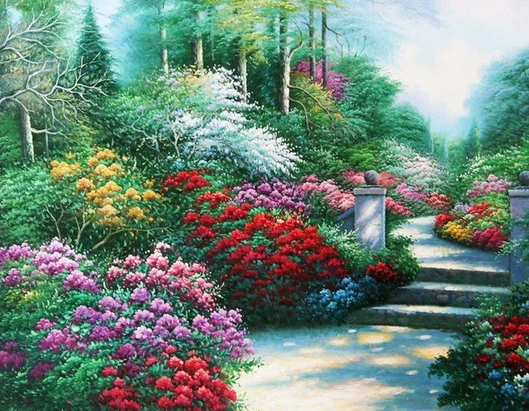 Imágenes Arte Pinturas: Galeria: Paisaje con flores